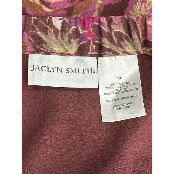 Jaclyn Smith Skirt Women 10 Purple Burgundy Maxi A-Line Floral Fairy Boho Office - Picture 3 of 4